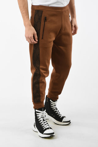 Skinny Fit MONOGRAM STRIPE Joggers with Drawstring Closure 