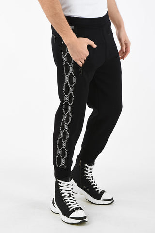 Skinny Fit MONOGRAM STRIPE Joggers with Drawstring Closure 