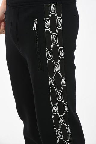 Skinny Fit MONOGRAM STRIPE Joggers with Drawstring Closure 