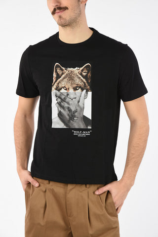 Cotton Printed WOLF-MAN Loose Fit T-Shirt