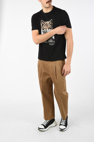 Cotton Printed WOLF-MAN Loose Fit T-Shirt