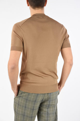 Short Sleeve V Neck Slim Fit Sweater