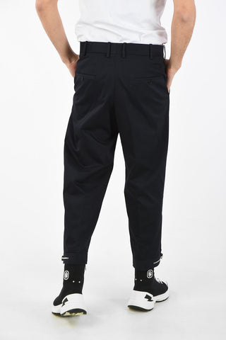 Hidden Closure Wide Leg Fit Pants with Adjustable Ankle 