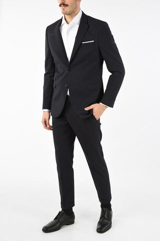 Two Button Slim Fit Suit with Peaked Lapel