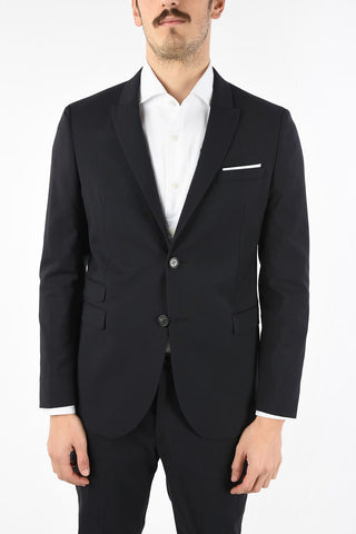 Two Button Slim Fit Suit with Peaked Lapel
