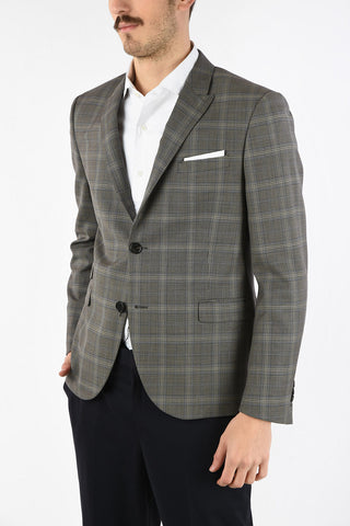 Blazer Tartan Slim Fit Con Revers a Lancia