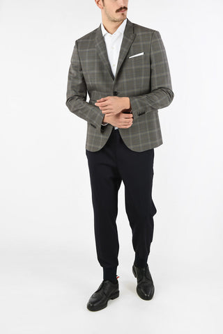 Blazer Tartan Slim Fit Con Revers a Lancia