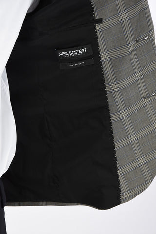 Blazer Tartan Slim Fit Con Revers a Lancia
