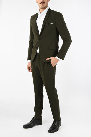 Two Button Slim Fit Suit with Flap Pockets