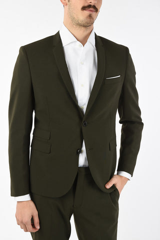 Two Button Slim Fit Suit with Flap Pockets