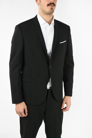 Two Button Slim Fit Suit with Notch Lapel
