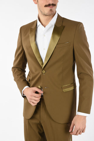 Two Button Skinny Fit Suit with Peaked Lapel