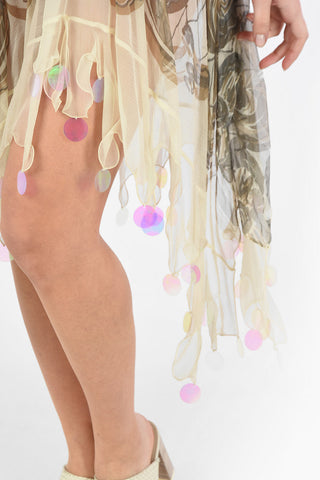 Printed Silk Asymmetrical Shift Dress