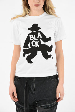 BLACK Printed Crew-Neck T-shirt
