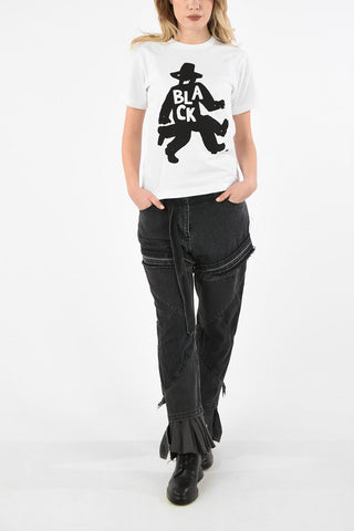 BLACK Printed Crew-Neck T-shirt