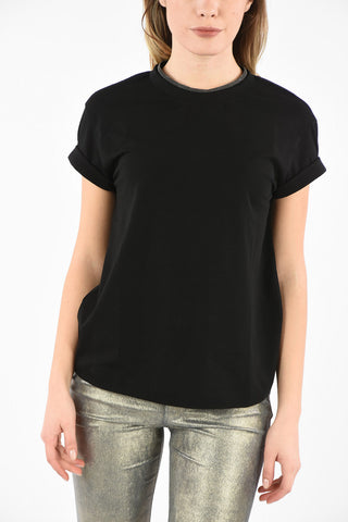 Stretch Cotton Jewel Crew-Neck T-Shirt