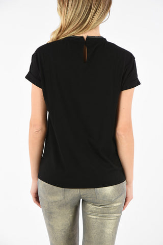 Stretch Cotton Jewel Crew-Neck T-Shirt