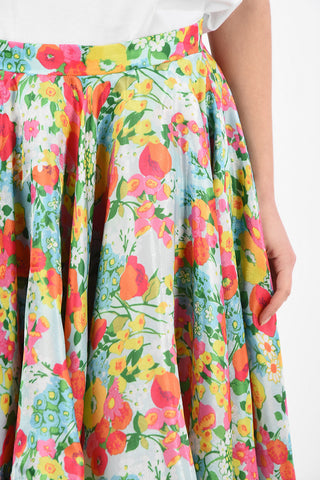 Floral Printed Asymmetrical Layered Skirt