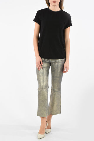 Leather Bootcut Pants with Belt Loops
