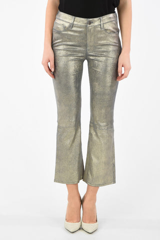Leather Bootcut Pants with Belt Loops