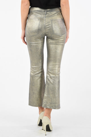 Leather Bootcut Pants with Belt Loops