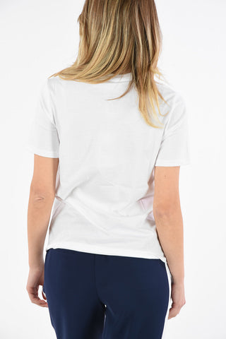 Cotton Crew-Neck T-Shirt with Sequined Written
