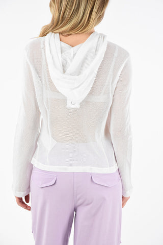 Felpa Hoodie in Cotone a Rete 