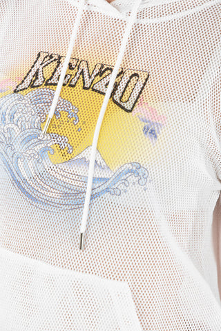 Felpa Hoodie in Cotone a Rete 
