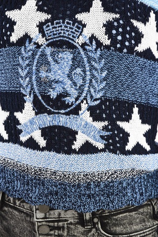 Cotton Embroidered STAR Sleeveless Sweater