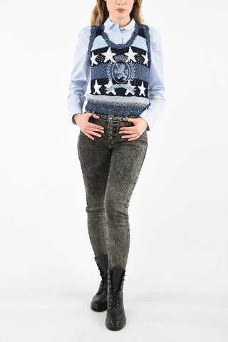 Cotton Embroidered STAR Sleeveless Sweater