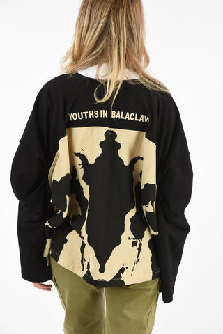 Printed Unstructured Sweatshirt with Zip Closure 