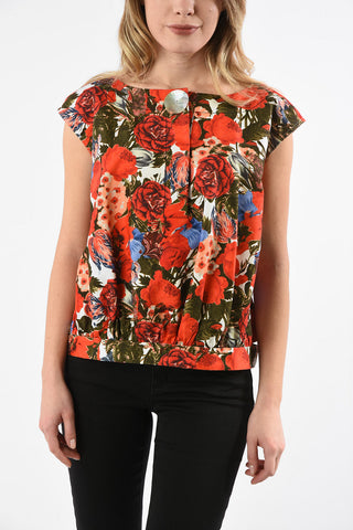 Floral Printed DUNCRAIG CADY Top with Button Applications