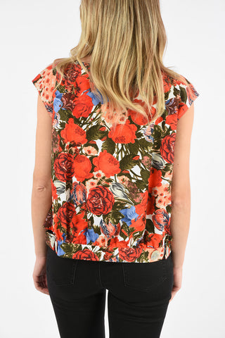 Floral Printed DUNCRAIG CADY Top with Button Applications