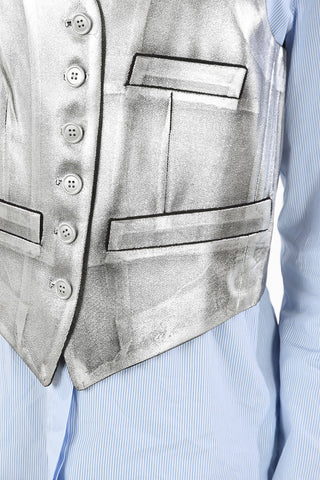 MM6 Metallic Vest with Jetted Pockets