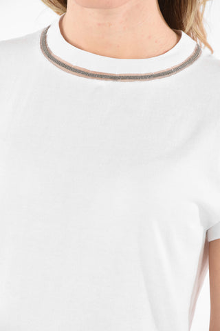 Cotton Jewel Crew-Neck T-Shirt
