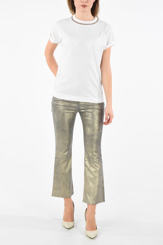 Cotton Jewel Crew-Neck T-Shirt