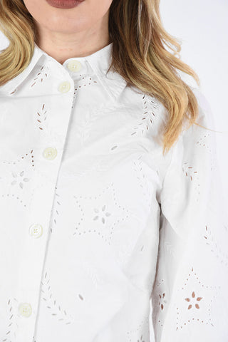 Cotton Emboidered Long Sleeve Shirtdress with Petticoat