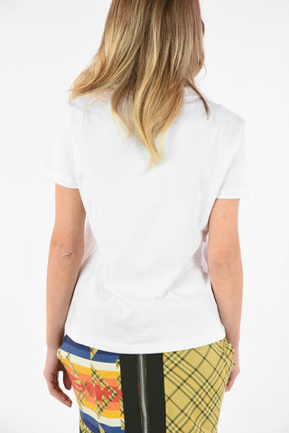 Cotton Crew-Neck T-Shirt with Sequined Written