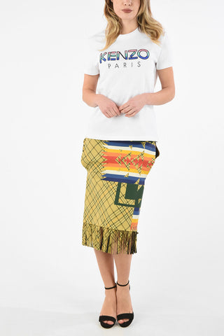 Cotton Crew-Neck T-Shirt with Sequined Written