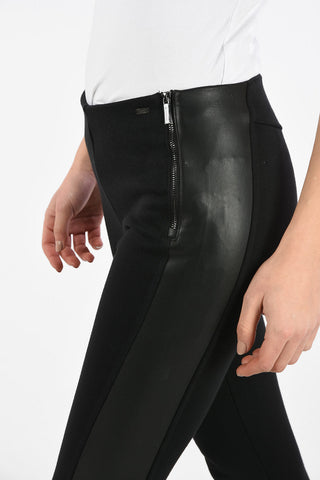 ARMANI EXCHANGE Side Closure Zip Piping Leggings with Ecoleather Leggings