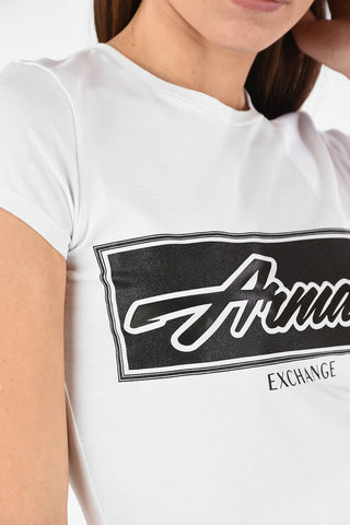 ARMANI EXCHANGE Glitter Logo-Print T-shirt
