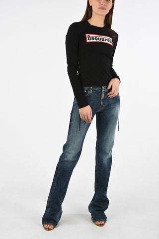 Side Lace-Up Long Sleeve T-shirt