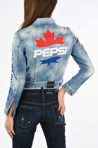 PEPSI Cropped Stonewashed Denim CLASSIC Jacket