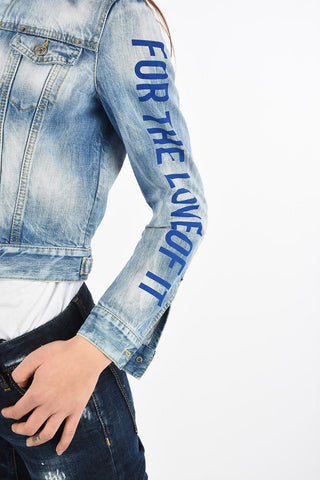 PEPSI Cropped Stonewashed Denim CLASSIC Jacket