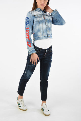 PEPSI Cropped Stonewashed Denim CLASSIC Jacket