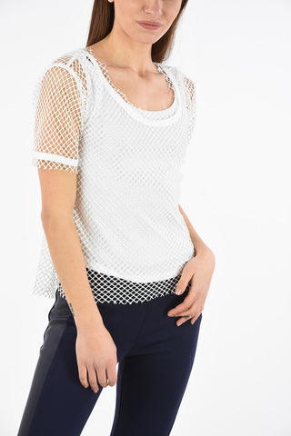 ARMANI EXCHANGE Openwork Crew-neck T-shirt