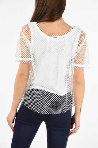 ARMANI EXCHANGE Openwork Crew-neck T-shirt