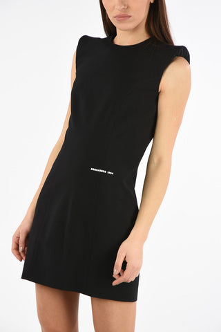 Virgin Wool Mini Bodycon Dress with Zip Back Closure
