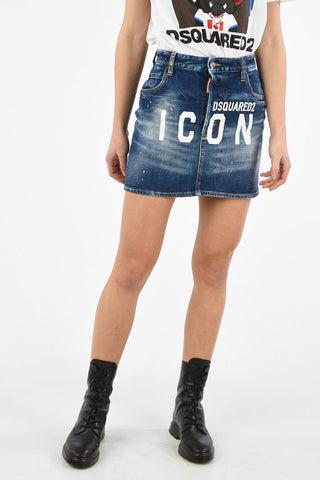 ICON Stonewashed Denim Mini Skirt