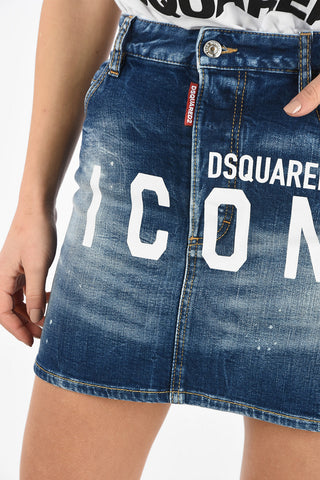 ICON Stonewashed Denim Mini Skirt